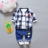 Newborn Boy Plaid Shirt-Jeans
