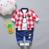 Newborn Boy Plaid Shirt-Jeans