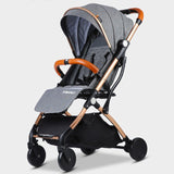 Gray Lightweight Portable Baby Stroller- Gift Baby Prams