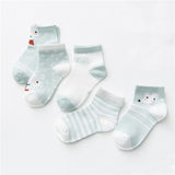 5 Pcs Boys / Girls Striped Socks