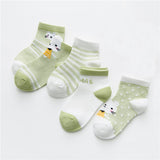 5 Pcs Boys / Girls Striped Socks