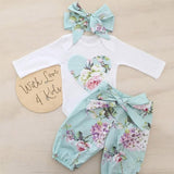 Girl's Long Sleeve Jumpsuit-Pants-Headband