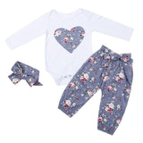 Girl's Long Sleeve Jumpsuit-Pants-Headband