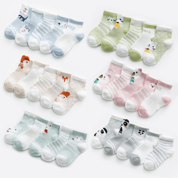 5 Pcs Boys / Girls Striped Socks