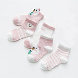 5 Pcs Boys / Girls Striped Socks