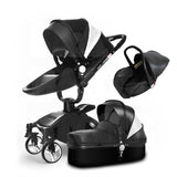 White Stylish Baby Carriage - Stroller and Umbrella Gift