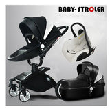 White Stylish Baby Carriage - Stroller and Umbrella Gift