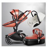 White Stylish Baby Carriage - Stroller and Umbrella Gift