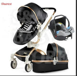 White Stylish Baby Carriage - Stroller and Umbrella Gift